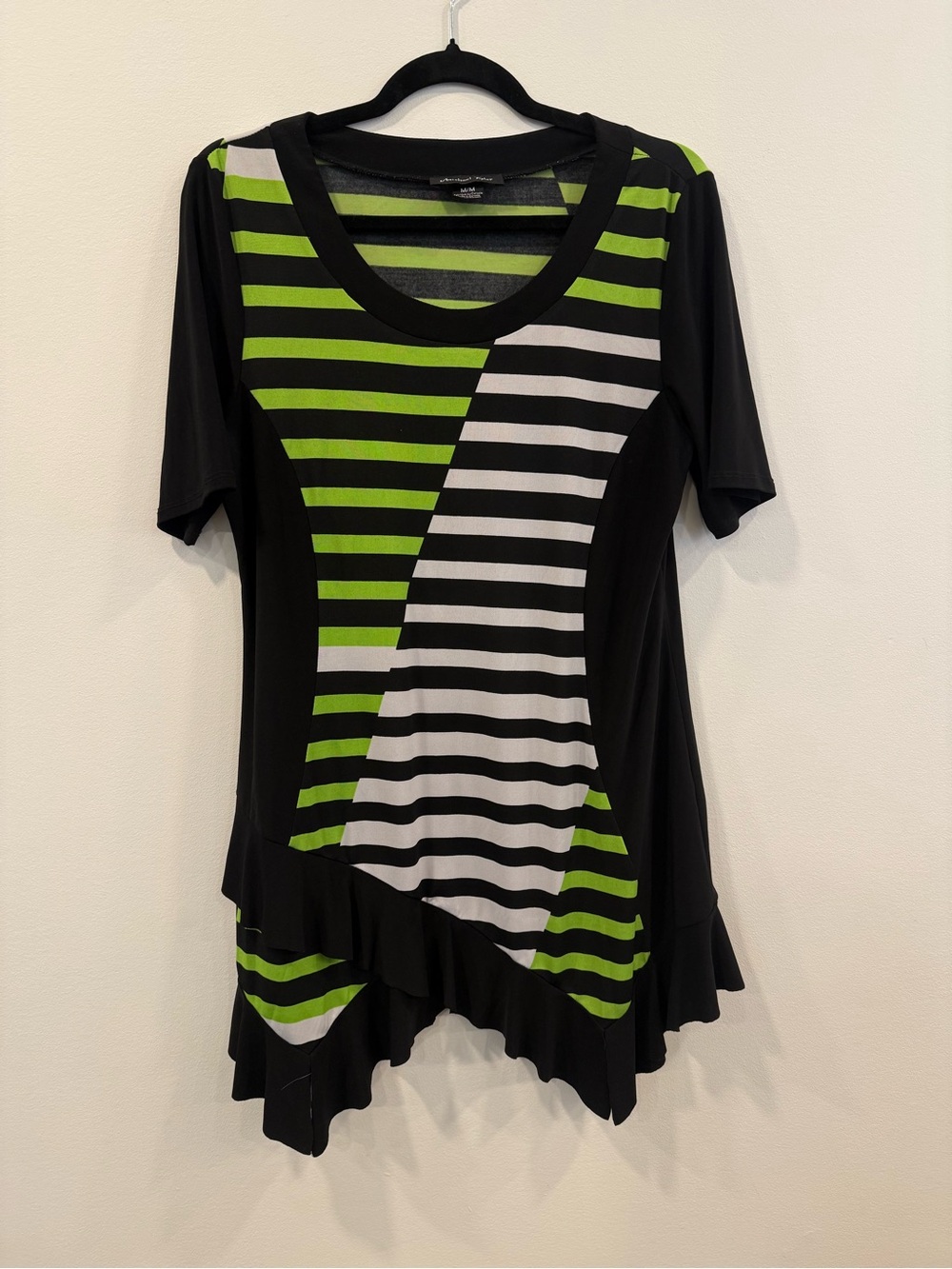 Y2K minidress Black & Lime Striped